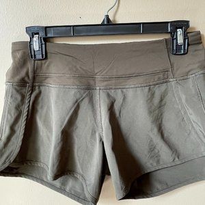 Lululemon Run Speed Up Shorts Khaki Green